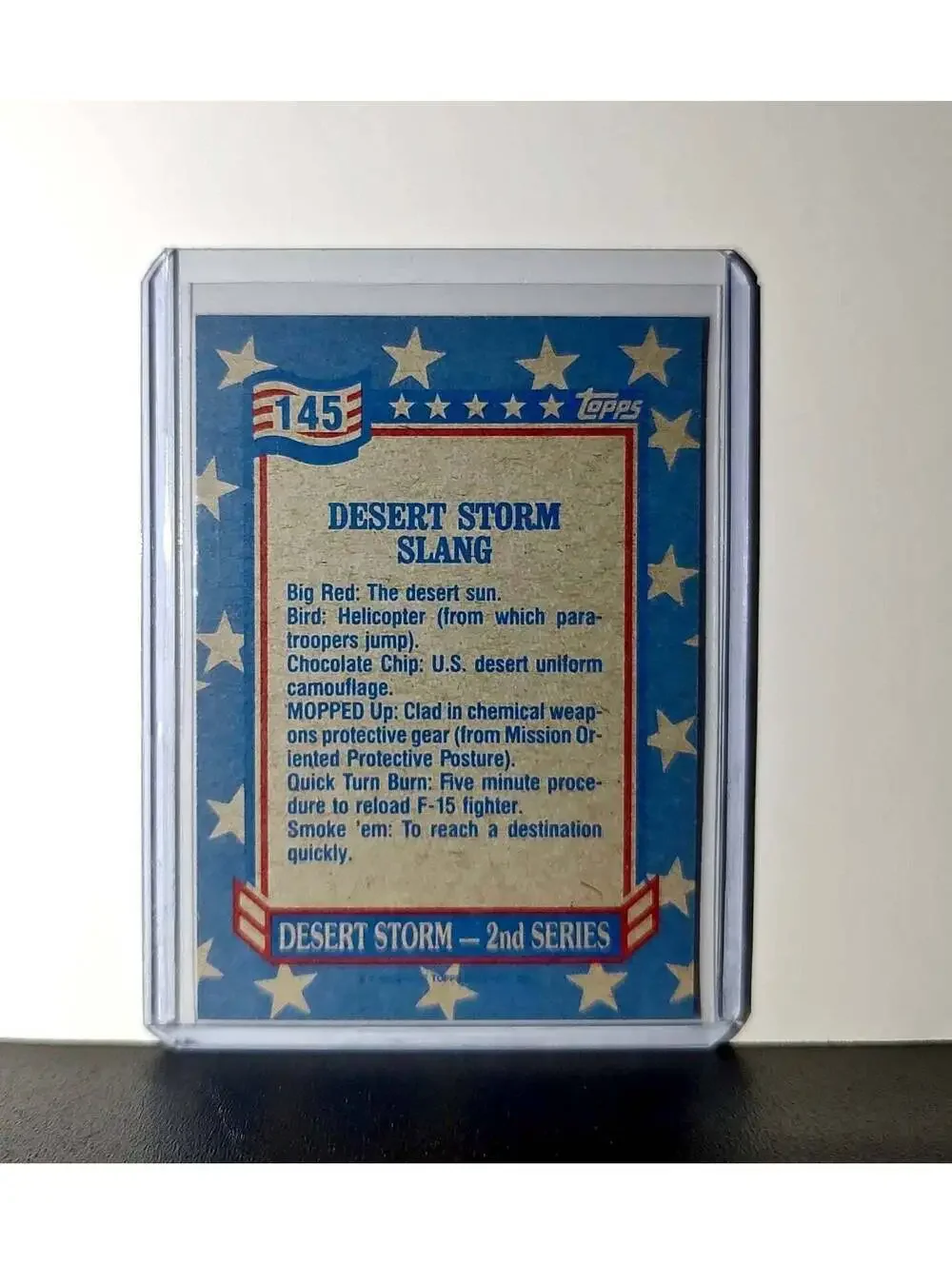 Desert Storm Slang 1991 Topps Desert Storm #145 Card